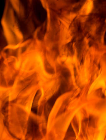 fire flame on black backgroundの写真素材