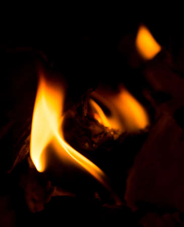 fire flame on black backgroundの写真素材