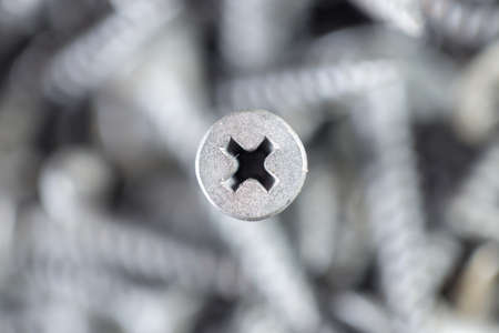 steel screws, metal screw, iron screw, screws for the background, wood screwの写真素材