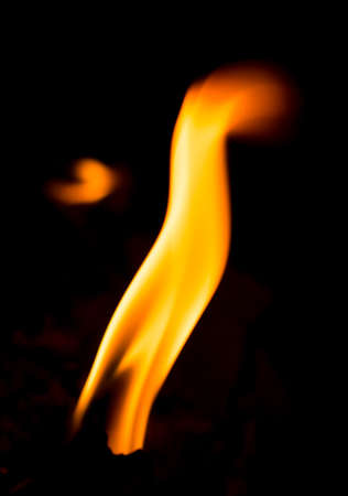 fire flame on black backgroundの写真素材