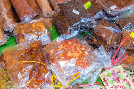 dry fruit on a plastic bagの写真素材