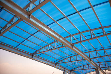 Modern design iron and glass roofの写真素材