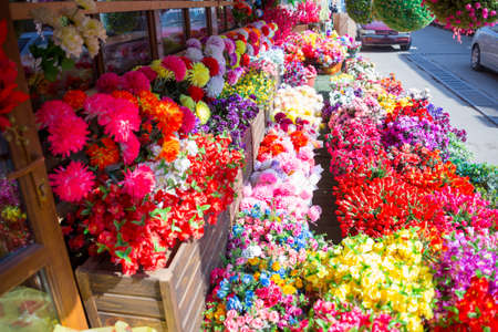 decorative artificial flowersの写真素材