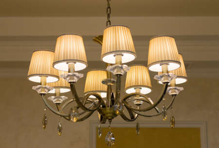 chandelier on the ceilingの写真素材