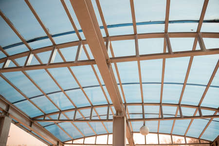Modern design iron and glass roofの写真素材