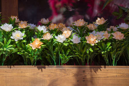 decorative artificial flowersの写真素材