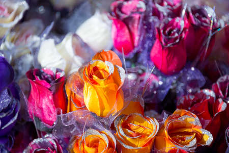 decorative artificial flowersの写真素材
