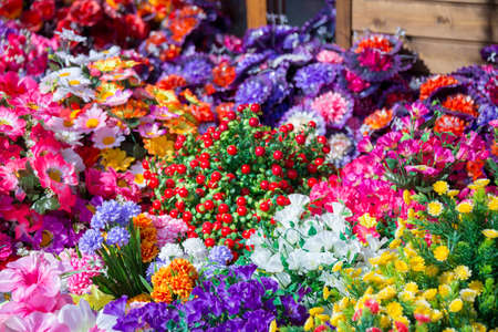 decorative artificial flowersの写真素材