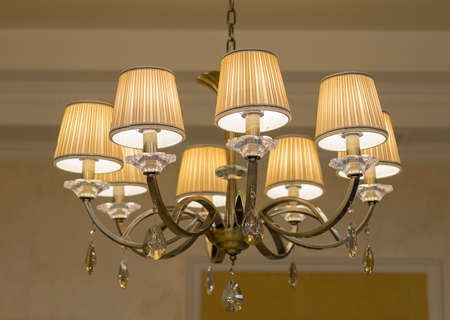 chandelier on the ceilingの写真素材