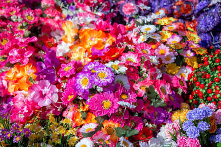 decorative artificial flowersの写真素材
