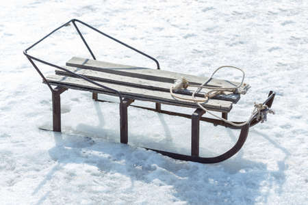 winter sleigh on snowの写真素材