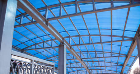 Modern design iron and glass roofの写真素材