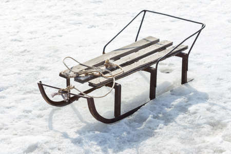 winter sleigh on snowの写真素材
