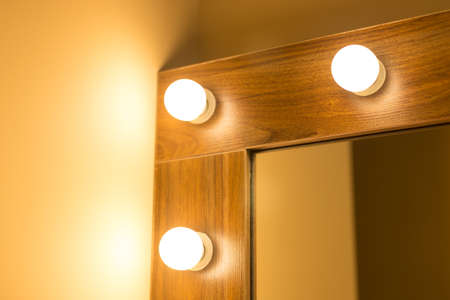 Beautiful mirror in the modern dressing roomの写真素材