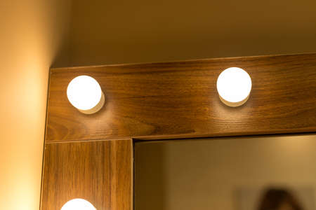 Beautiful mirror in the modern dressing roomの写真素材