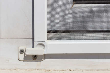 Image screen from mosquito wire. The mesh was applied to the edge of the frame and to the screen.の写真素材