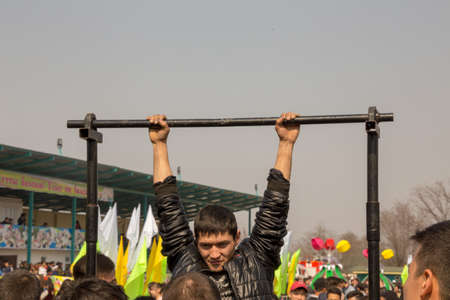 March 22, 2019 Almaty, Kazakhstan. Folk festivities during the celebration of the Nauryz holidayのeditorial素材