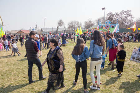 March 22, 2019 Almaty, Kazakhstan. Folk festivities during the celebration of the Nauryz holiday