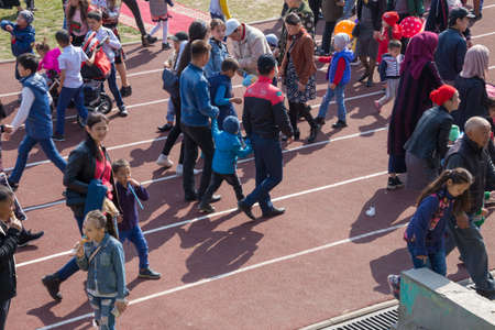 March 22, 2019 Almaty, Kazakhstan. Folk festivities during the celebration of the Nauryz holiday