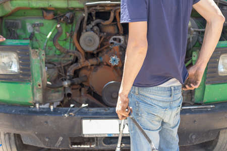 Engine repair. In the hands of the master tools