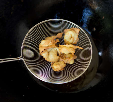 Fried dumplings, Kazakhstan, famous festive foodの写真素材
