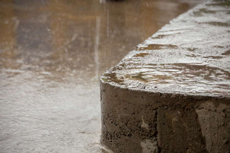 Rain fall on the ground in rains season