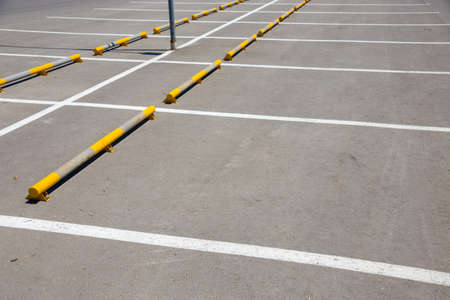 Car parking lot with white markの写真素材