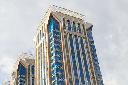 Astana, Kazakhstan - 11. 06. 2019: Walking through the city with a camera and photographs of various...