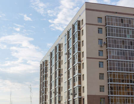 Astana, Kazakhstan - 11. 06. 2019: Walking through the city with a camera and photographs of various skyscrapers. The new capital of Kazakhstan is Astana.のeditorial素材