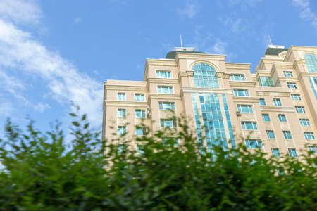 Astana, Kazakhstan - 11. 06. 2019: Walking through the city with a camera and photographs of various skyscrapers. The new capital of Kazakhstan is Astana.のeditorial素材