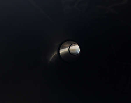 black background light inside the pipe, reconstruction of the water supply network, a polyethylene pipe for water supply is ready for installationの写真素材