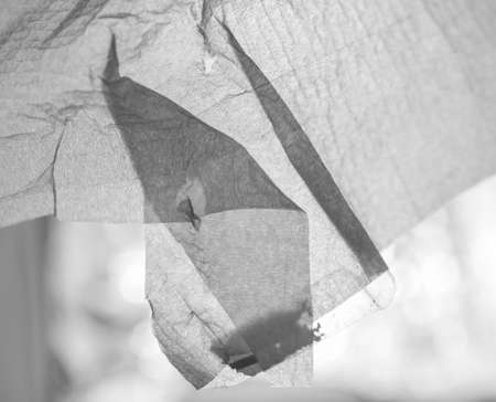 transparent toilet paper background, reflects lightの写真素材