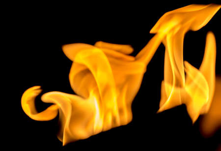 flame on a black background