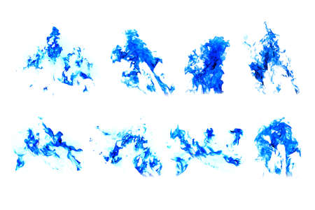 High resolution fire collection on a black background, inversionの写真素材