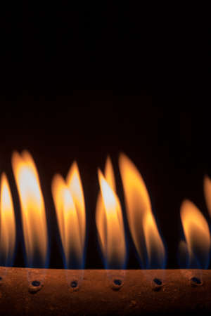 fire flames on black backgroundの写真素材
