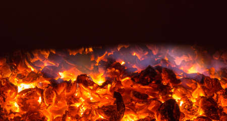 Texture embers closeup. Embers after a fire.
