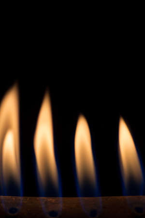fire flames on black backgroundの写真素材