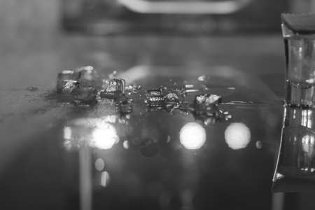 ice cubes for drinks on the table