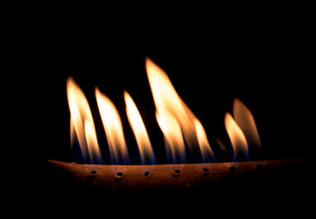 fire flames on black backgroundの写真素材