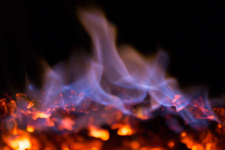 Texture embers closeup. Embers after a fire.の写真素材