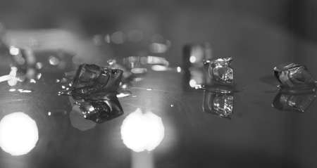 ice cubes for drinks on the tableの写真素材