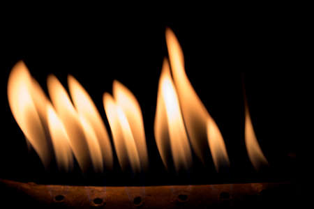 fire flames on black backgroundの写真素材