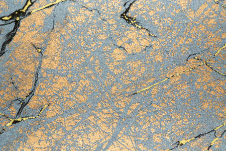 abstract background iron and peeling yellow paint texture sample background.