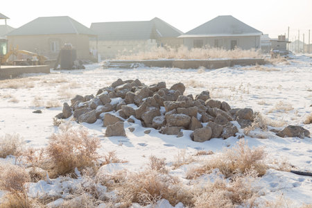 house, background texture of white lightweight concrete block, raw materials for industrial wallの写真素材