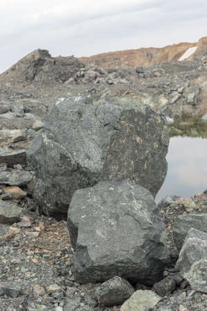 beautiful mountain stone quarry on the passの写真素材