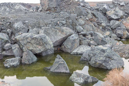 beautiful mountain stone quarry on the passの写真素材
