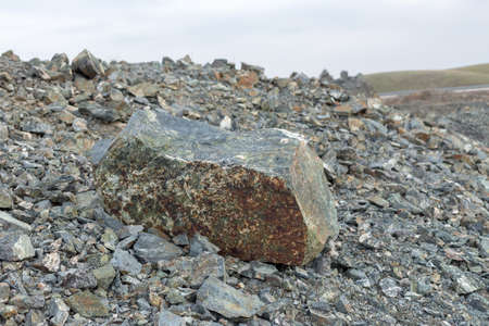 beautiful mountain stone quarry on the passの写真素材
