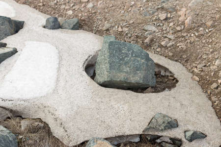 beautiful mountain stone quarry on the passの写真素材