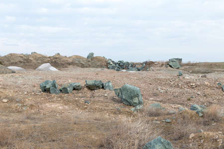 beautiful mountain stone quarry on the passの写真素材