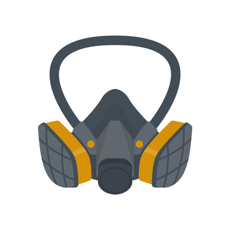Respirator Mask Gas mask icon. Flat illustration of gas mask icon for web designのイラスト素材